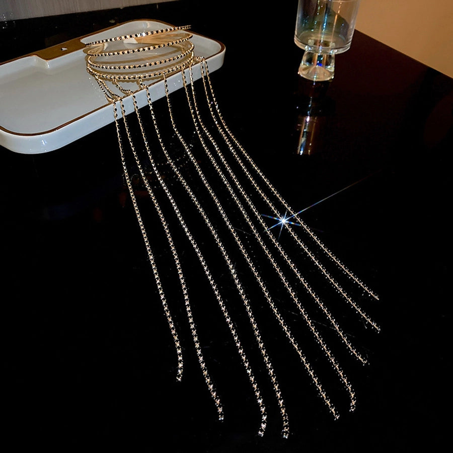 fashion geometric alloy tassel rhinestones hair band