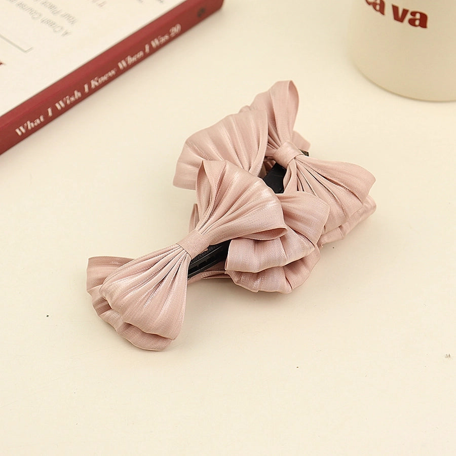 Women's Elegant Bow Knot Plastic Cloth Hair Claws