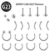 1 Piece Lip Rings Casual Simple Style Solid Color G23 Titanium Polishing Lip Rings Eyebrow Studs