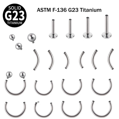 1 Piece Lip Rings Casual Simple Style Solid Color G23 Titanium Polishing Lip Rings Eyebrow Studs