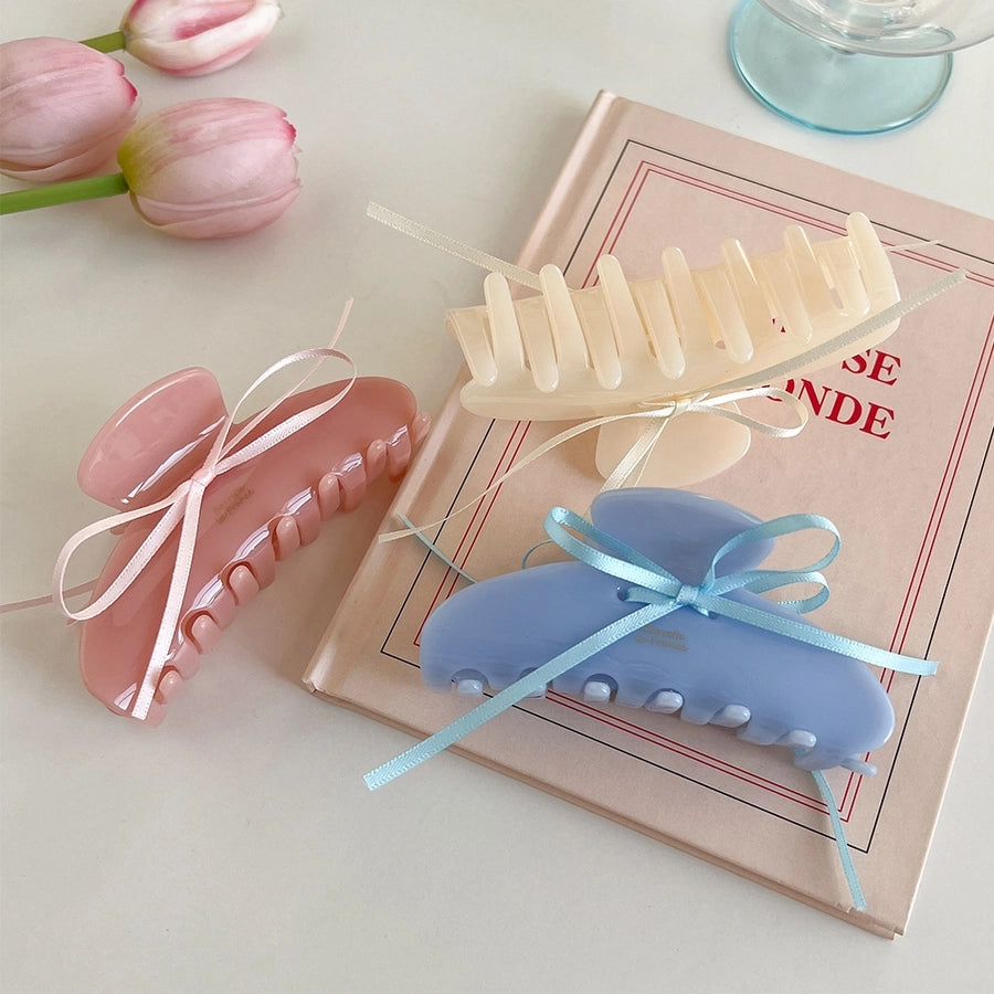 Women's Sweet Simple Style Bow Knot Acetic acid sheets Hair Claws