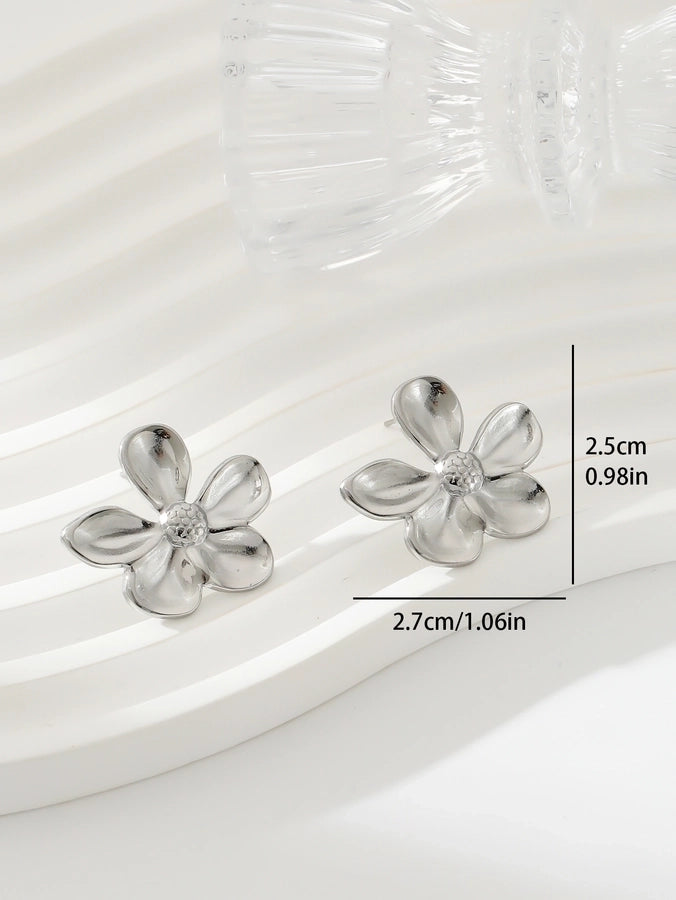 1 Pair Exaggerated Simple Style Oversized Flower Butterfly 304 Stainless Steel Ear Studs