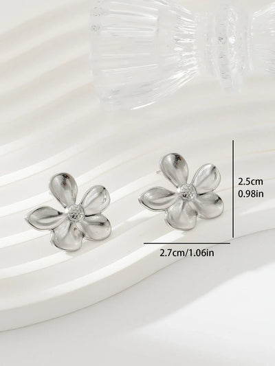 1 Pair Exaggerated Simple Style Oversized Flower Butterfly 304 Stainless Steel Ear Studs