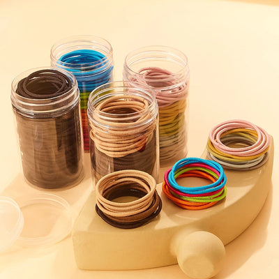 casual simple style solid color elastic band hair tie rubber band