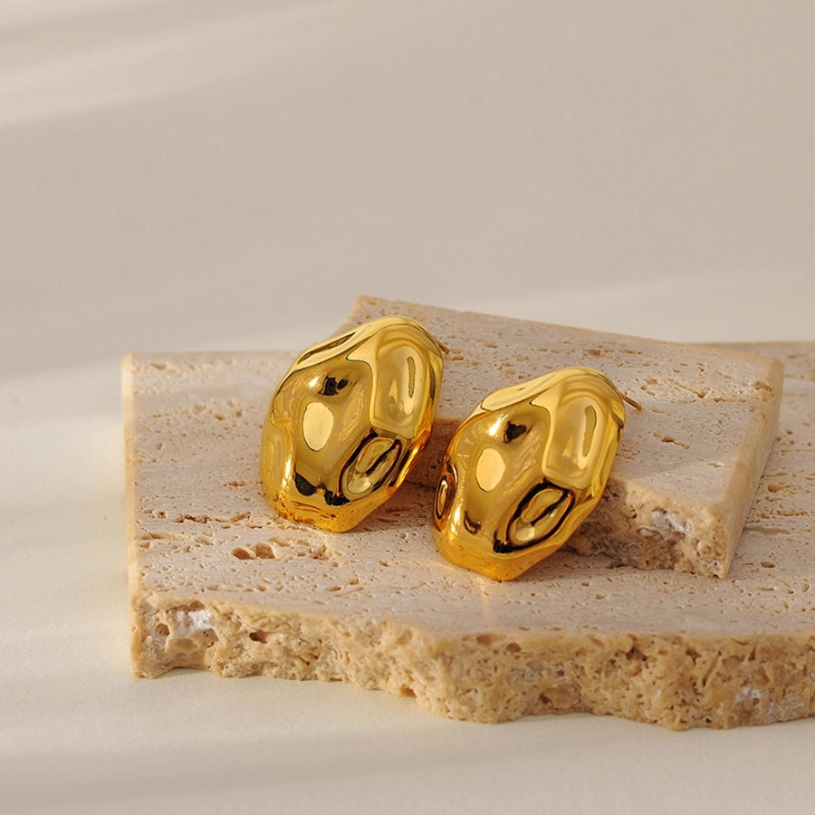 1 Pair Simple Style Classic Style Circle Heart Shape Spiral 304 Stainless Steel Ear Studs