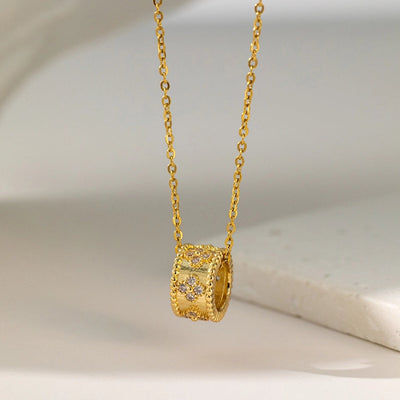 Jewelry Sweet Solid Color Titanium Steel Plating Pendant Necklace