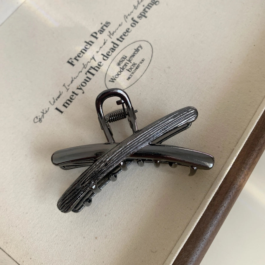 Women's Casual Simple Style Solid Color Alloy Criss Cross Hair Claws