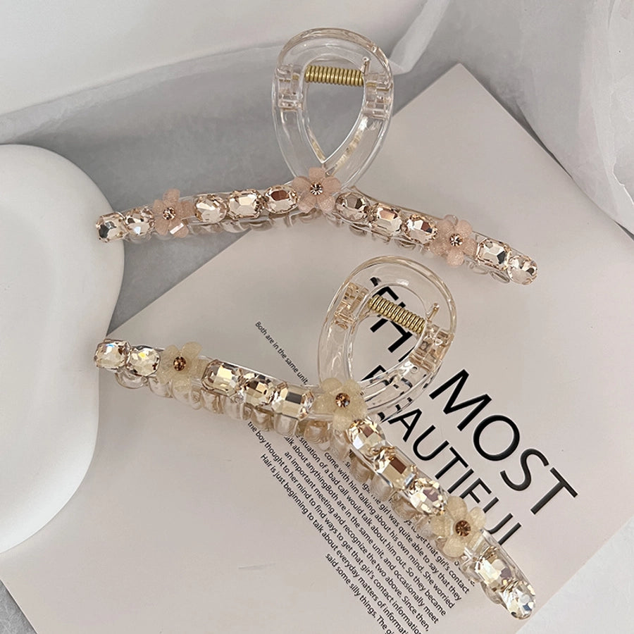 Women's Artistic Korean Style Geometric Arylic Plastic Inlay Artificial Crystal Hair Claws