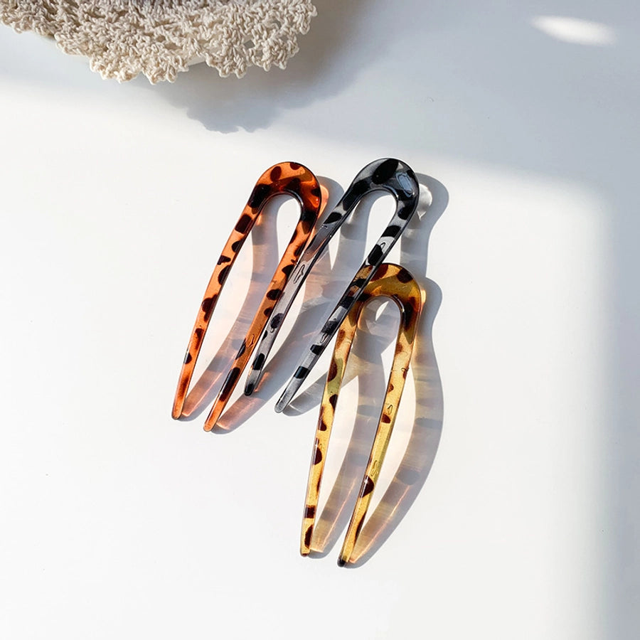 Women's Simple Style Classic Style U Shape Resin Hair Sticks