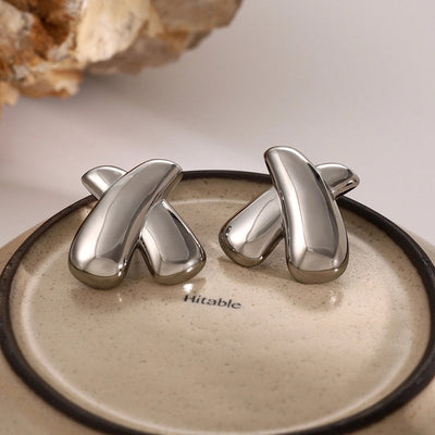 1 Pair Simple Style Classic Style X-Shaped 316 Stainless Steel  Ear Studs