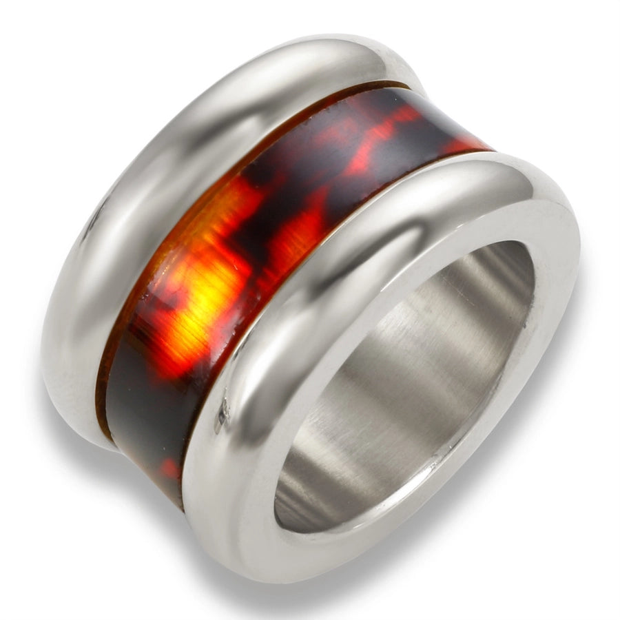 Jewelry Streetwear Color Block 304 Stainless Steel Resin Plating Rings