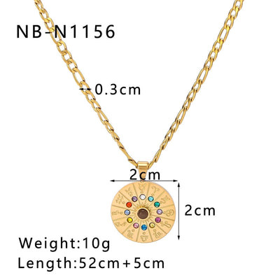 Jewelry Retro Simple Style Constellation Titanium Steel Plating Pendant Necklace