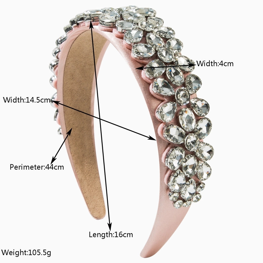 Women's Elegant Glam Luxurious Solid Color Alloy Cloth Glass Hair Band
