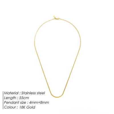 Jewelry Hip-Hop Simple Style Solid Color 304 Stainless Steel 18K Gold Plated White Gold Plated Necklace
