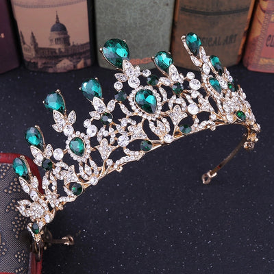 elegant water droplets alloy inlay zircon crown