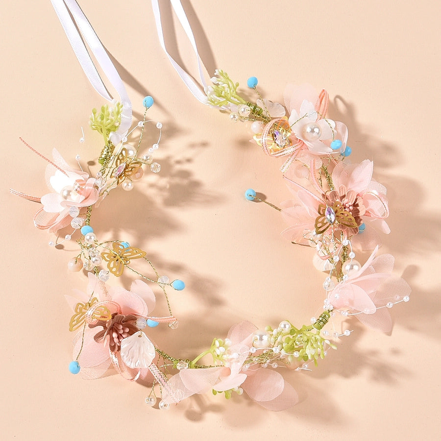new flower butterfly garland wedding bride headwear headband