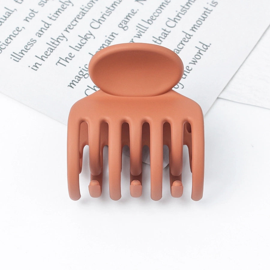 simple style solid color plastic resin hollow out hair claws 1 piece