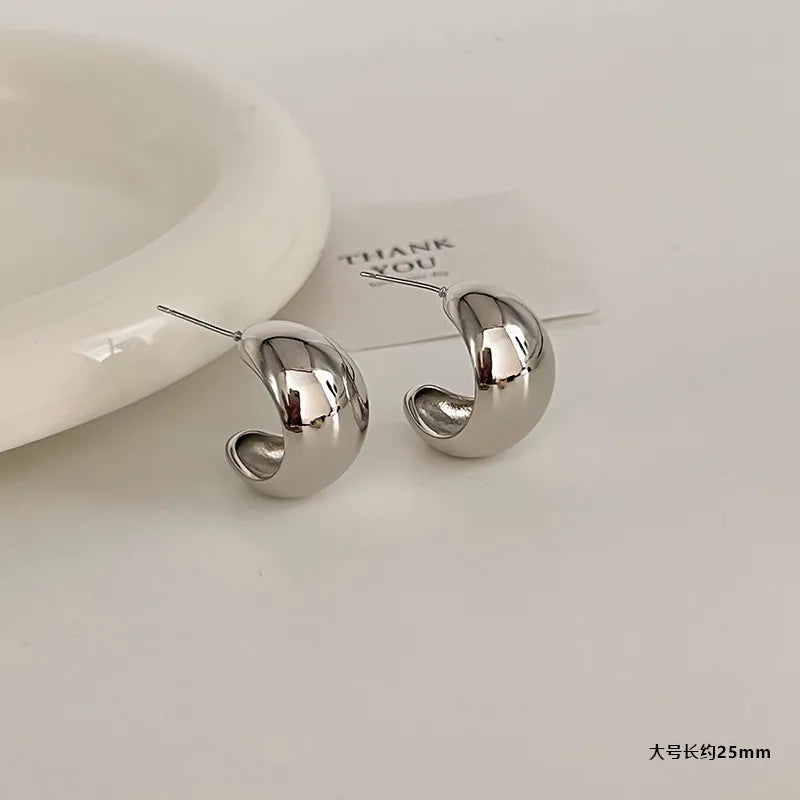 1 Pair Streetwear Geometric Heart Shape Plating Alloy Earrings