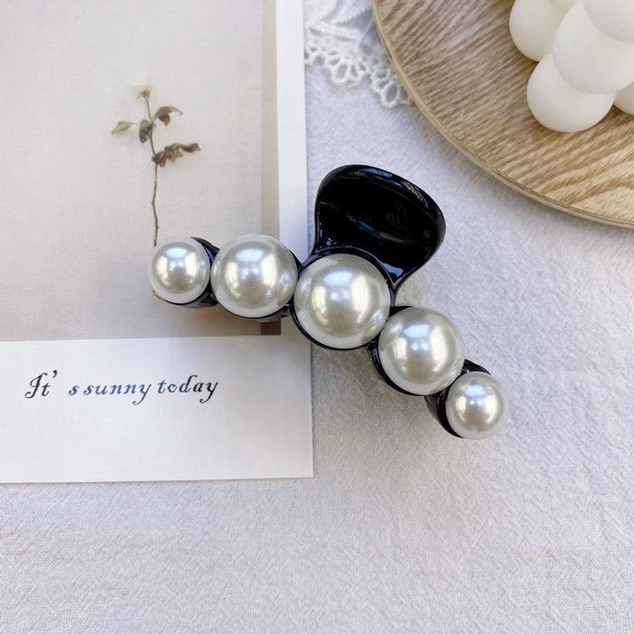 korean fashion style pearl hairpin big hair grabbing clip plate hair ponytail small hair claw