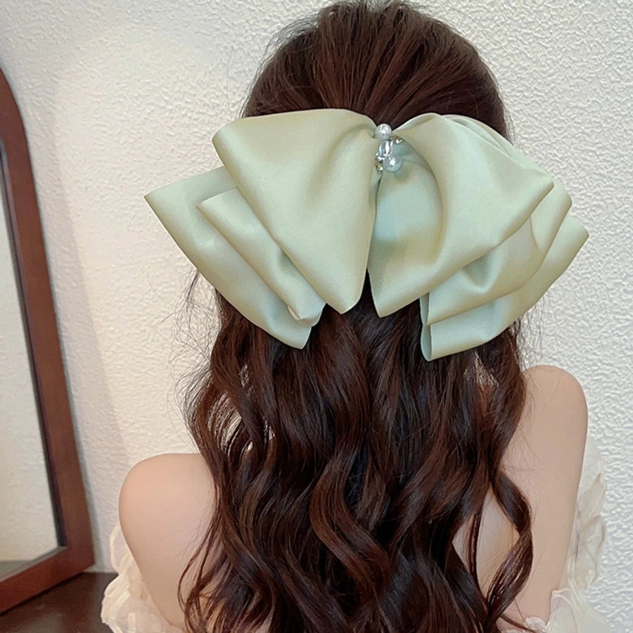 Women's Sweet Bow Knot Cloth Acetic acid sheets Handmade Hair Clip
