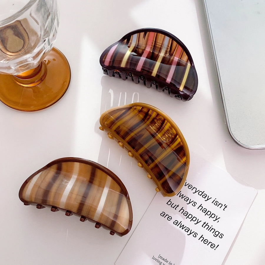 Women's Retro Stripe Acetic acid sheets Hair Claws