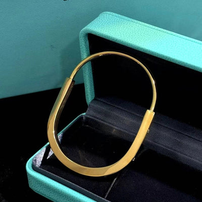 Elegant Simple Style Round Titanium Steel 18K Gold Plated Rhinestones Bangle In Bulk