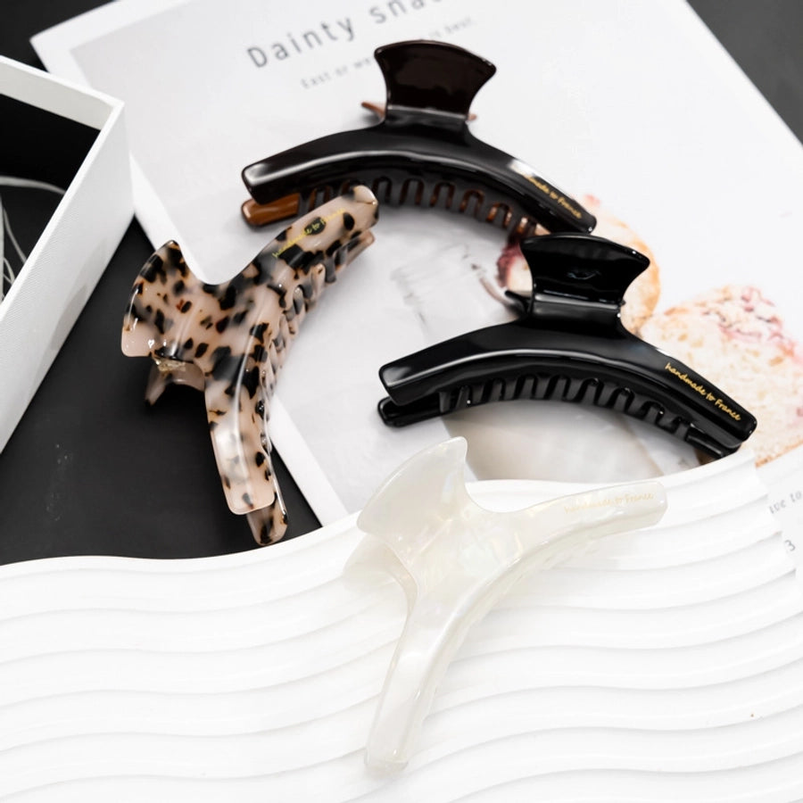 French Acetic Acid Curved Grab Clip Leopard Print Large Hair Hair Clip High-grade Female Hair Grab Hot Selling Accessories Yiwu Hair Accessories