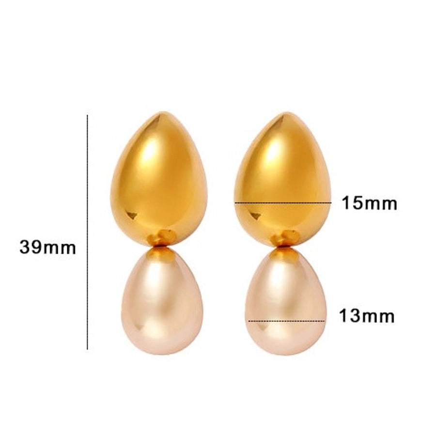 1 Pair Exaggerated Commute Geometric 304 Stainless Steel 316 Stainless Steel  18K Gold Plated Drop Earrings