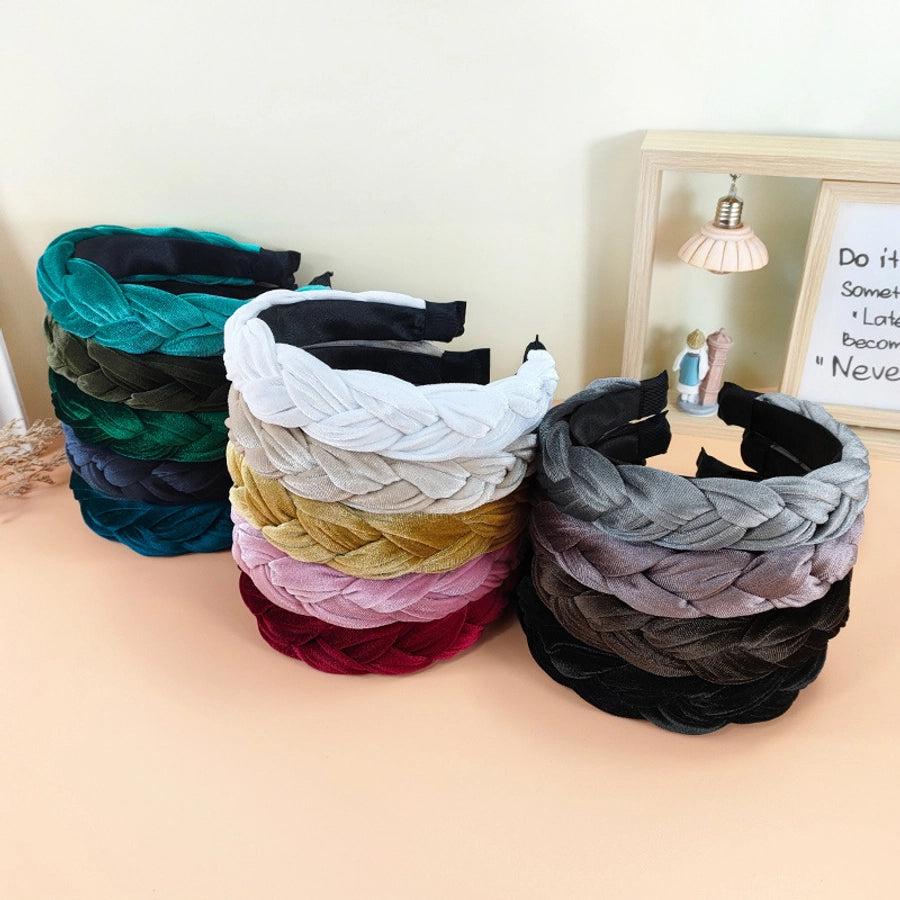 fashion solid color velvet hair band 1 piece
