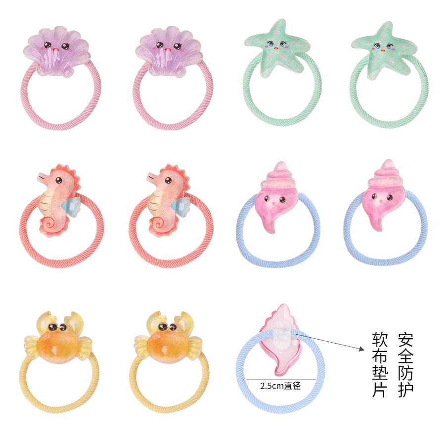 princess sweet hippocampus mermaid shell cloth resin hair tie