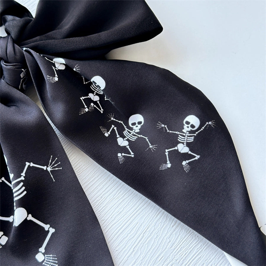 New Bow Long Ponytail Ribbon Large Intestine Hair Ring   Hot Sale Skull Hair Ring Hair Rope