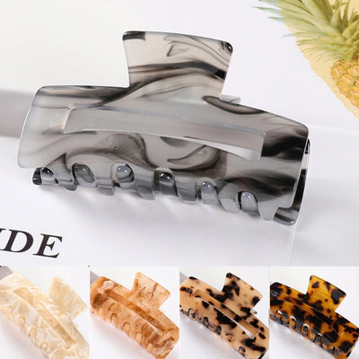 simple style color block acetic acid sheets carving hair claws 1 piece