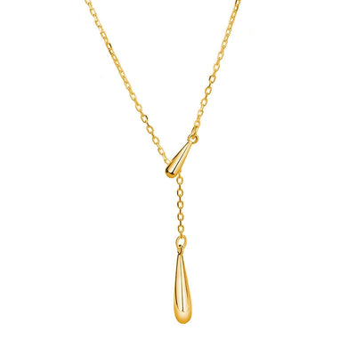 201 Stainless Steel Copper Water Droplets Pendant Necklace