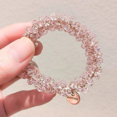 simple style crystal glass hair tie