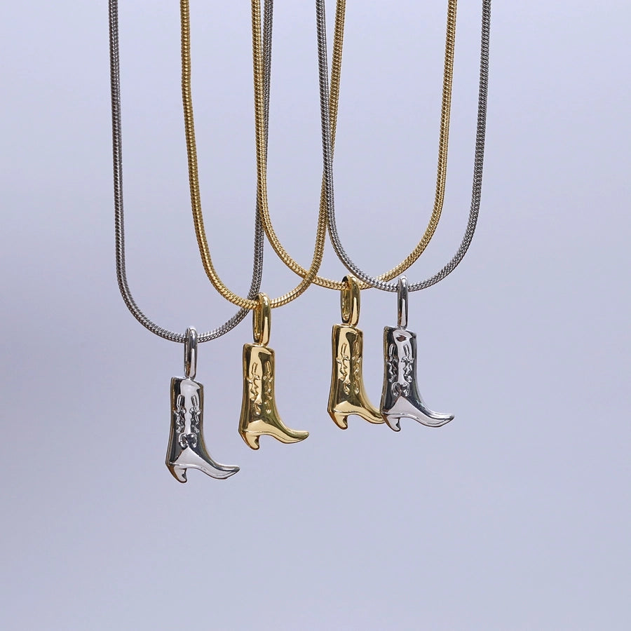 Jewelry Casual Hip-Hop Boots Copper Copper 14K Gold Plated White Gold Plated Pendant Necklace