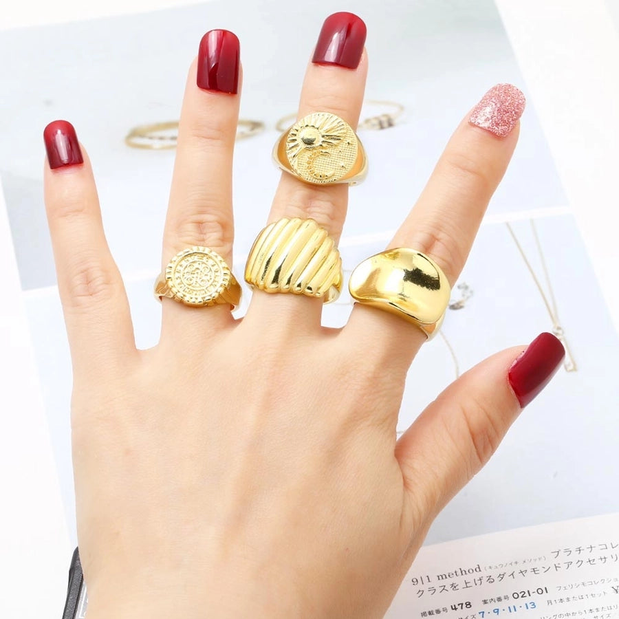 Copper 18K Gold Plated Plating Irregular Open Rings