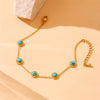 Vintage Style Round 304 Stainless Steel Turquoise Bracelets In Bulk