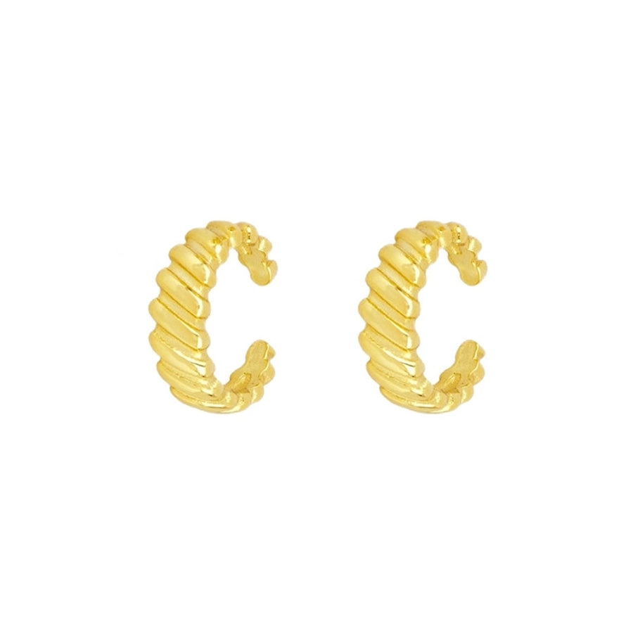 1 Pair Simple Style Geometric Star Inlay Copper Zircon Gold Plated Earrings Ear Studs