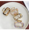 women's simple style solid color alloy plating hair claws