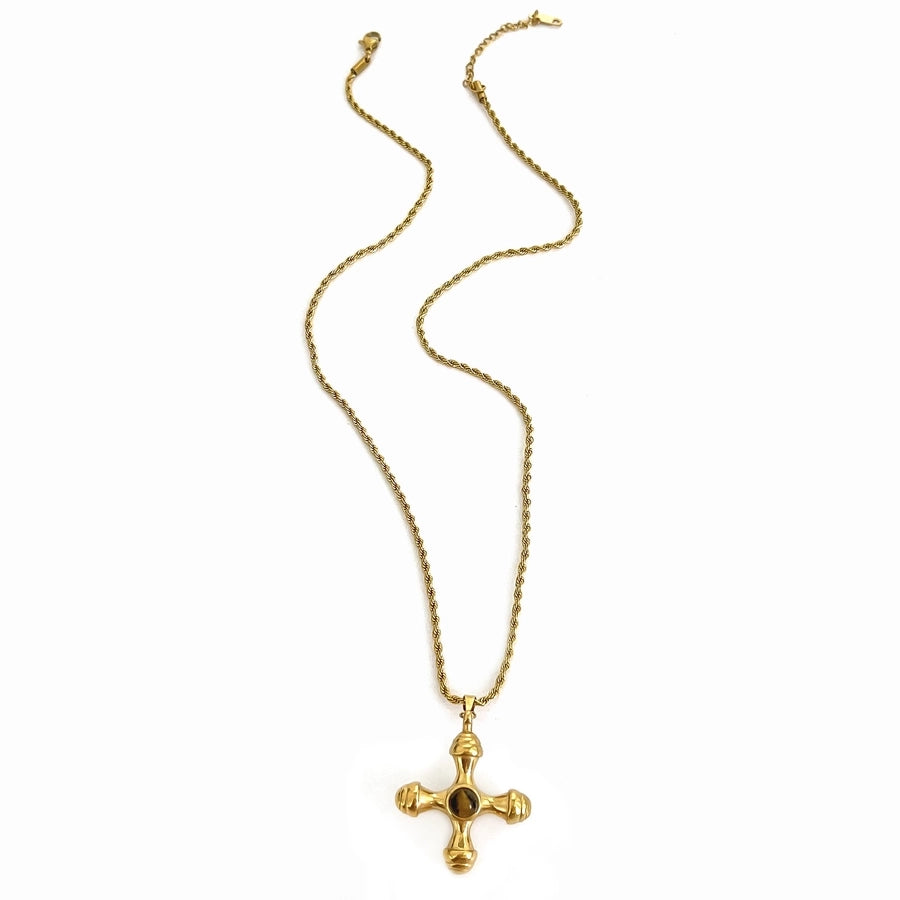 Jewelry Vintage Style Classic Style Cross 316L Stainless Steel  Plating Pendant Necklace