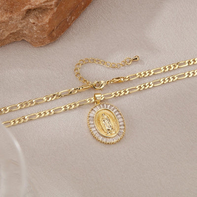 Jewelry French Style Simple Style Geometric Copper 14K Gold Plated Pendant Necklace