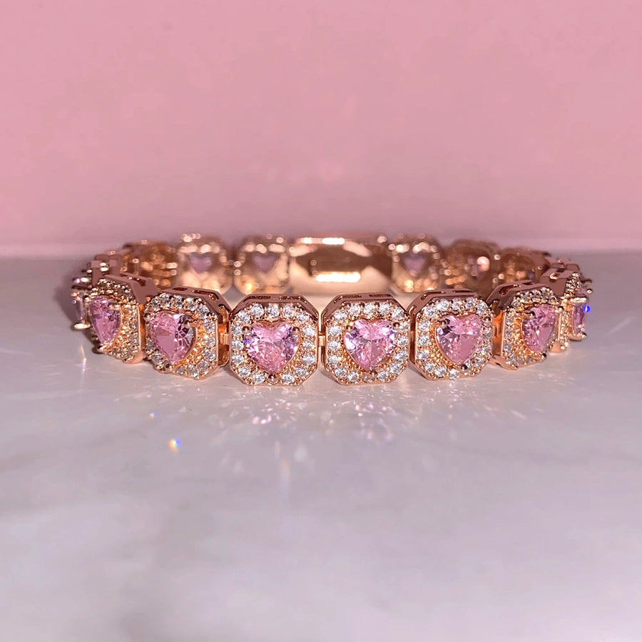 Copper Zircon Plating Inlay Square Zircon Bracelets