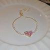 sweet colorful rectangle copper inlay zircon bracelets