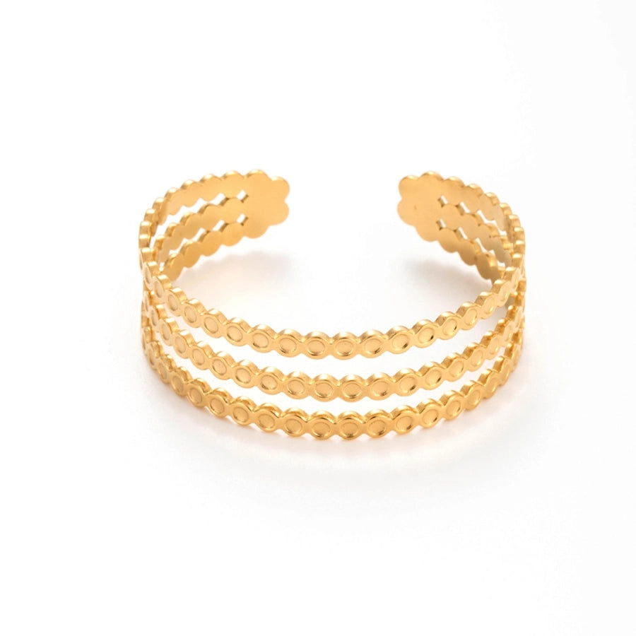 Vintage Style French Style Simple Style Leaf Heart Shape 304 Stainless Steel Bangle In Bulk