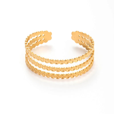 Vintage Style French Style Simple Style Leaf Heart Shape 304 Stainless Steel Bangle In Bulk