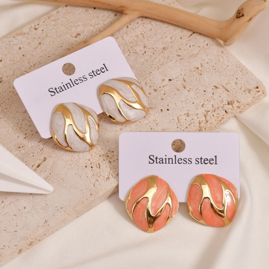 1 Pair Casual Vintage Style Simple Style Geometric 304 Stainless Steel 18K Gold Plated Ear Studs