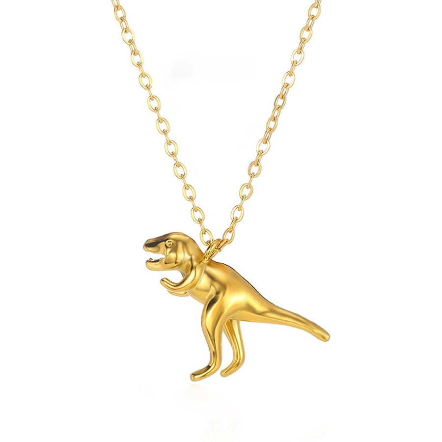 Jewelry Cute Hip-Hop Dinosaur Titanium Steel Plating Pendant Necklace