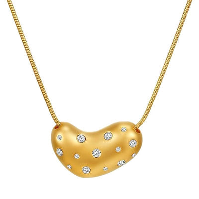 Jewelry Simple Style Geometric Titanium Steel Zircon Inlay Necklace