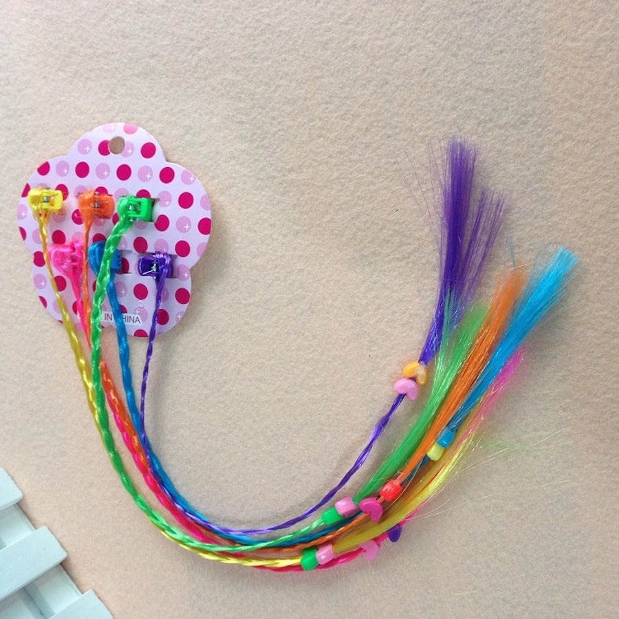 kid's cartoon style heart shape chemical fiber feather braid hair accessories