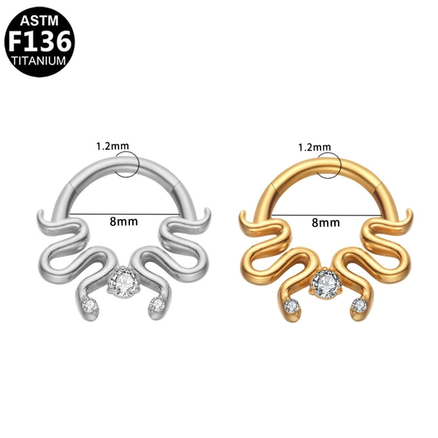 1 Piece Nose Rings & Studs Elegant Luxurious Simple Style Irregular Pure Titanium Titanium Alloy Zircon Ear Cartilage Rings & Studs Nose Rings & Studs